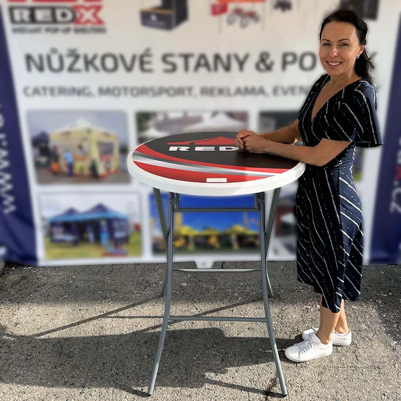 Skladací bistro stôl 80 cm s potlačou